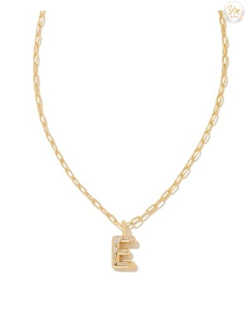 Gold Plated Initial Letter Pendant Necklace CZ Sparkle 16-19 inch